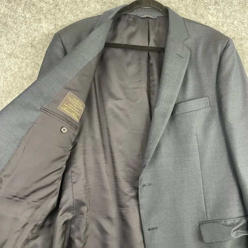 Brooks Brothers 1818 Madison Blazer Jacket Men 46R Blue Wool Vitale Barberis USA
